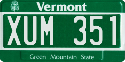 VT license plate XUM351