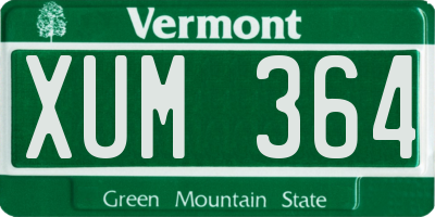 VT license plate XUM364