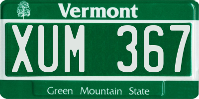 VT license plate XUM367