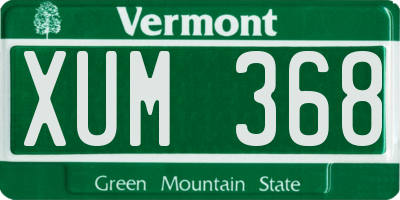VT license plate XUM368