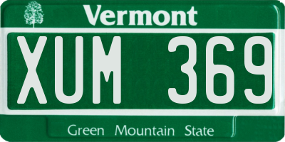 VT license plate XUM369