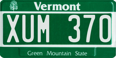 VT license plate XUM370