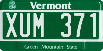 VT license plate XUM371
