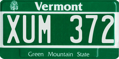 VT license plate XUM372