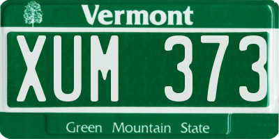 VT license plate XUM373