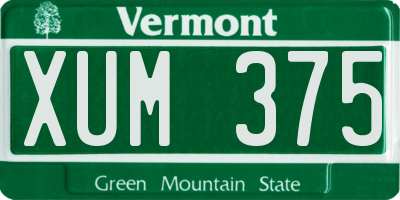 VT license plate XUM375