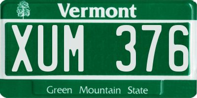 VT license plate XUM376