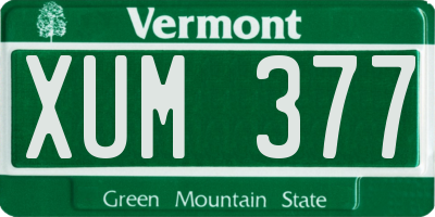 VT license plate XUM377