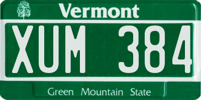VT license plate XUM384