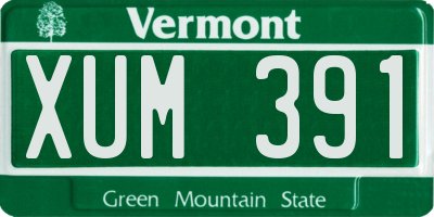 VT license plate XUM391