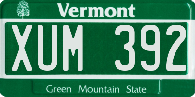 VT license plate XUM392