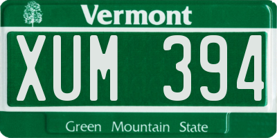 VT license plate XUM394
