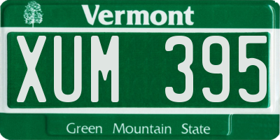 VT license plate XUM395