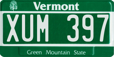 VT license plate XUM397