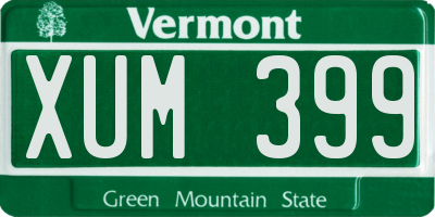 VT license plate XUM399
