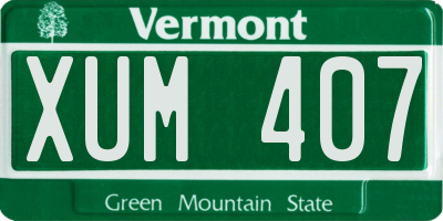 VT license plate XUM407