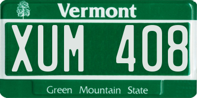 VT license plate XUM408