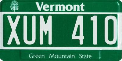 VT license plate XUM410