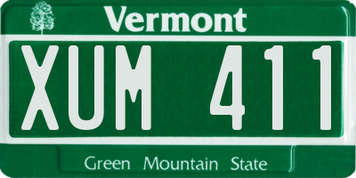 VT license plate XUM411