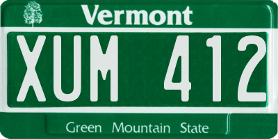 VT license plate XUM412