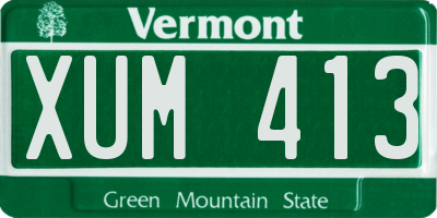 VT license plate XUM413