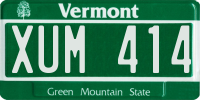 VT license plate XUM414