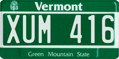 VT license plate XUM416