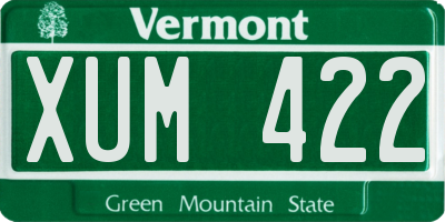 VT license plate XUM422