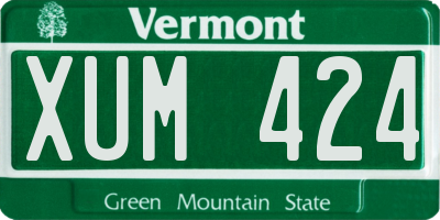VT license plate XUM424
