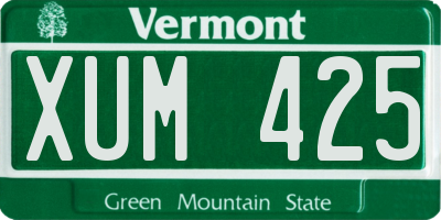 VT license plate XUM425