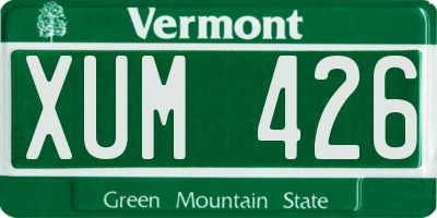 VT license plate XUM426