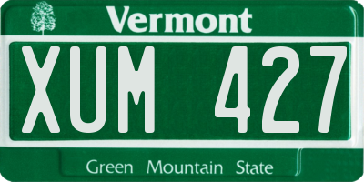 VT license plate XUM427