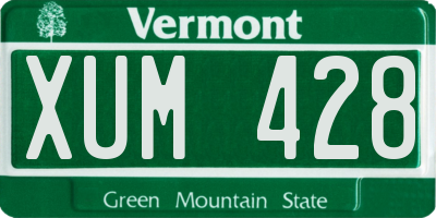 VT license plate XUM428