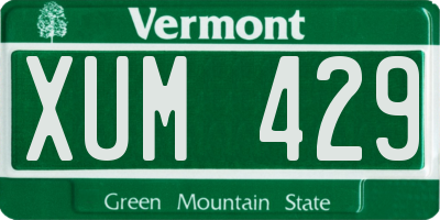VT license plate XUM429