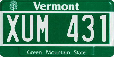 VT license plate XUM431
