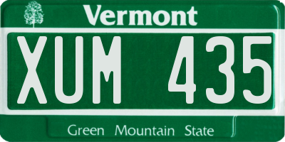 VT license plate XUM435