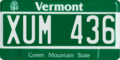 VT license plate XUM436
