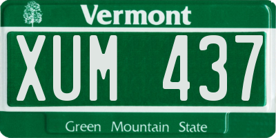 VT license plate XUM437
