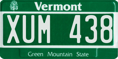 VT license plate XUM438