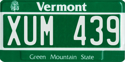 VT license plate XUM439