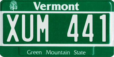 VT license plate XUM441