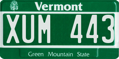VT license plate XUM443
