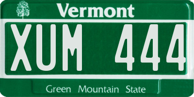 VT license plate XUM444