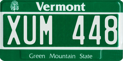 VT license plate XUM448