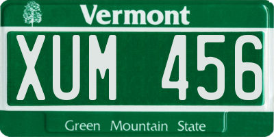 VT license plate XUM456