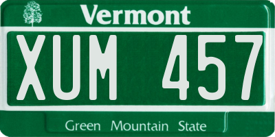 VT license plate XUM457