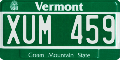 VT license plate XUM459