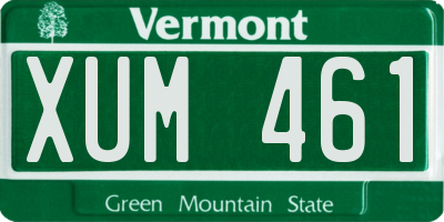 VT license plate XUM461