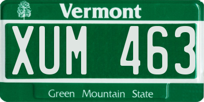 VT license plate XUM463