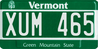 VT license plate XUM465
